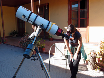 cathy au téléscope